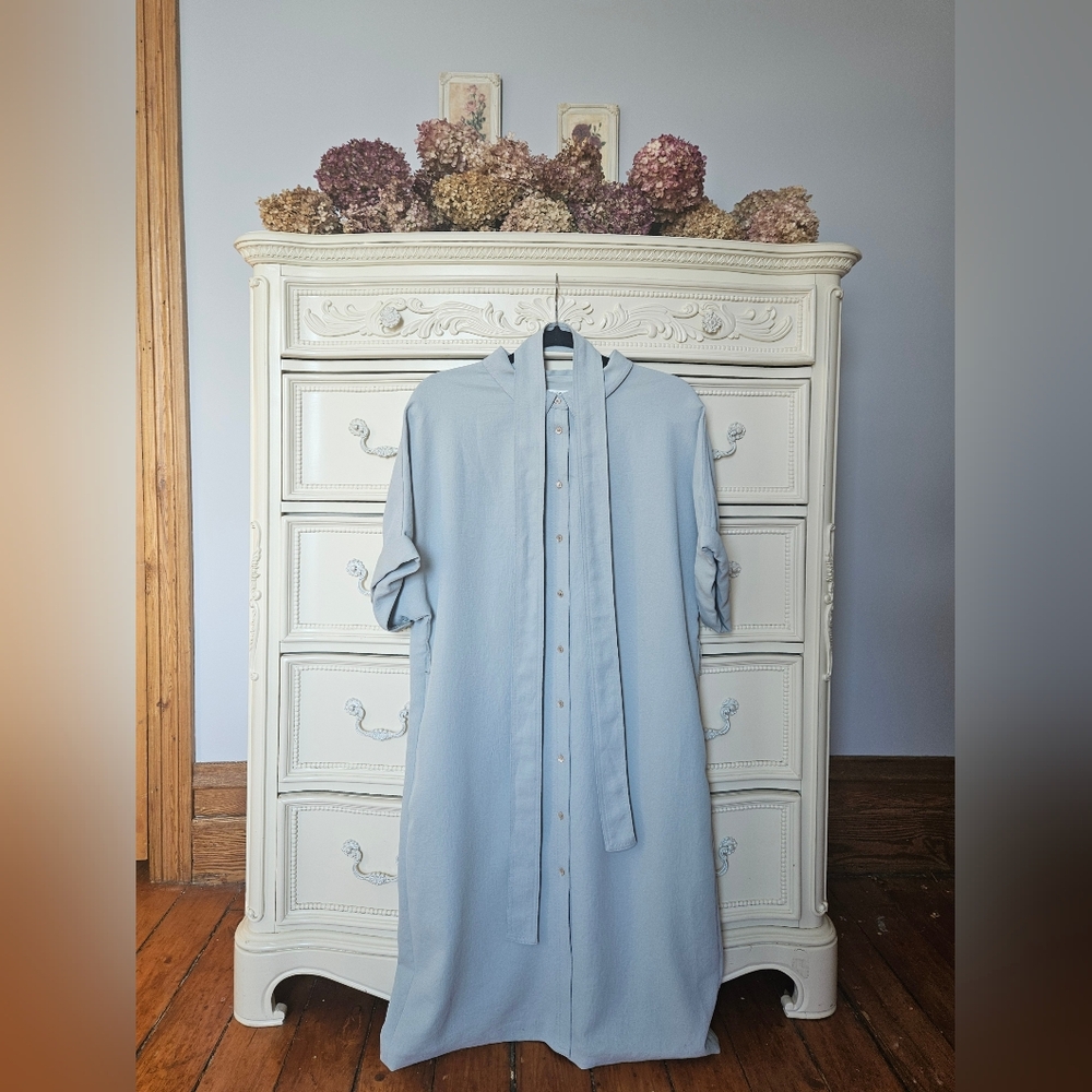 Aritzia Babaton light Blue Glen Polo shirt dress Size L - Picture 3 of 5